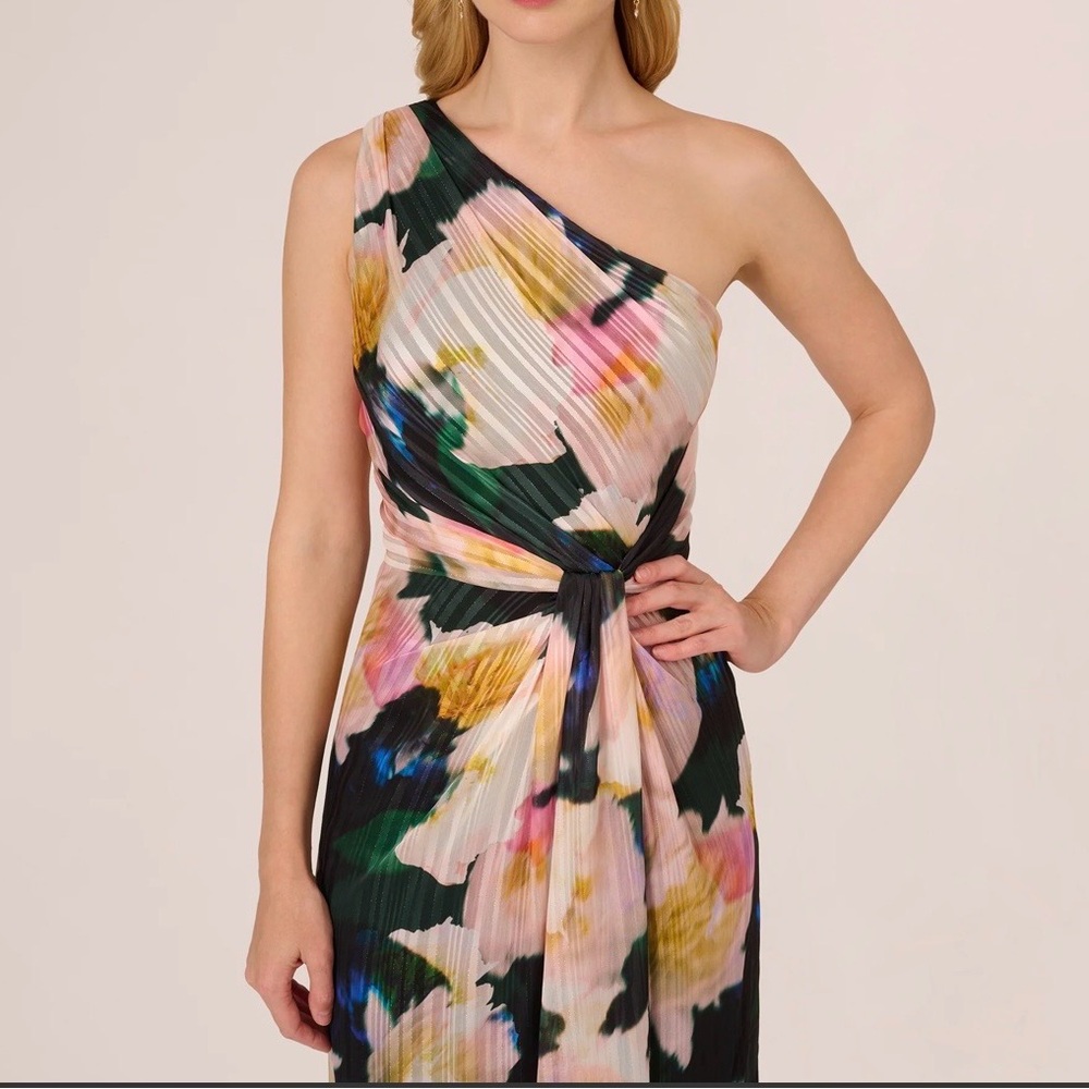 Adrianna Papell One-Shoulder Floral Dress - Multicolor